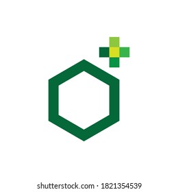 Hexagon Plus logo design vector