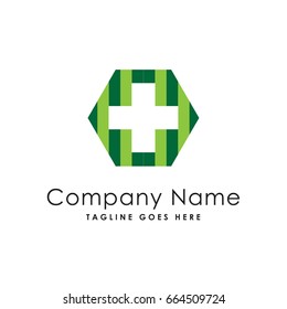 hexagon plus medical logo template