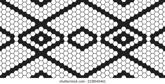 Hexagon polka dot black and White Patterns in Geometric boho simple design Fabric carpet tiles rug