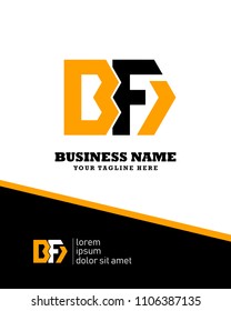 Hexagon or polygon initial B F logo concept vector, industrial logo.