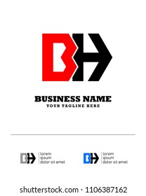 Hexagon or polygon initial B H logo concept vector, industrial logo.