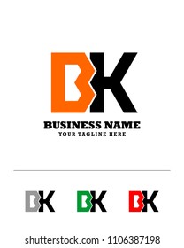 Hexagon or polygon initial B K logo concept vector, industrial logo.