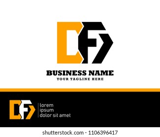 Hexagon or polygon initial C F logo concept vector, industrial logo.