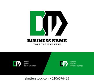 Hexagon or polygon initial C M logo concept vector, industrial logo.