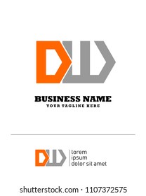 Hexagon or polygon initial D W logo concept vector, industrial logo.
