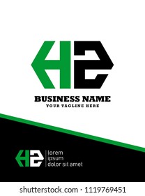 Hexagon or polygon initial H Z logo concept vector, industrial logo.