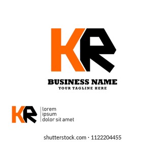 Hexagon or polygon initial K R logo concept vector, industrial logo.