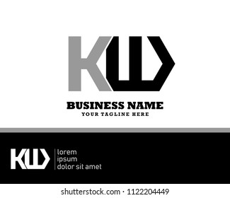 Hexagon or polygon initial K W logo concept vector, industrial logo.