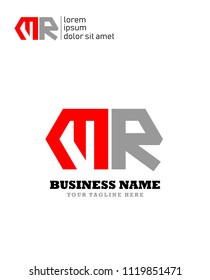 Hexagon or polygon initial M R logo concept vector, industrial logo.
