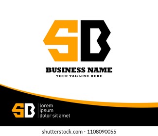 Hexagon or polygon initial S B logo concept vector, industrial logo.