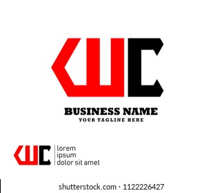 Hexagon or polygon initial W C logo concept vector, industrial logo.