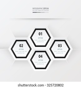 Hexagon presentation  black and white color