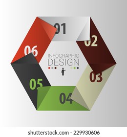Hexagon. Presentation infographic design template. Vector