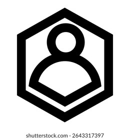 Hexagon profile icon user account symbol