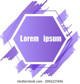 Ilustración de patrón de banner abstracto de gradiente púrpura hexagonal
