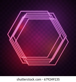 Hexagon Purple line glow