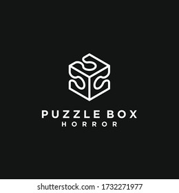 hexagon puzzle logo. puzzle icon
