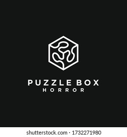 Hexagon Puzzle Logo. Puzzle Icon