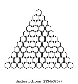 Gráfico de la pirámide del hexágono. Elementos de diseño de vectores de geometría asustado. línea delgada geométrica. aislado de fondo blanco. el mundo de la geometría con nuestras intrincadas ilustraciones.