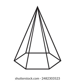diseño de logotipo de ilustración de Vector de icono de pirámide hexagonal
