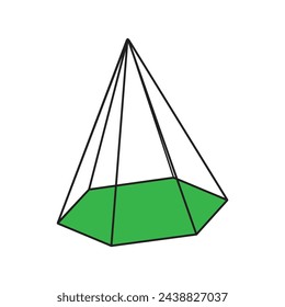 hexagon pyramid icon vector illustration design template