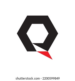 Hexagon mit Q-Buchstaben-Logo-Design, Vektorgrafik