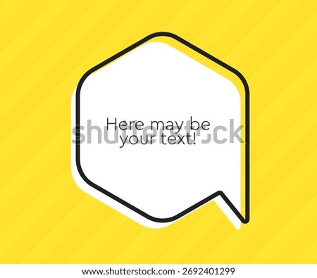 Hexagon quote frame blank. Space for message, citation, aphorism, motivation. Empty frame for information messages. Template quotes for wisdom. Background for text, speech bubble in quotes