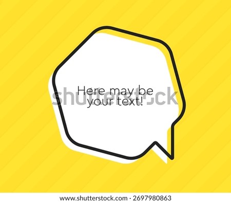 Hexagon quote frame blank. Space for message, citation, aphorism, motivation. Empty frame for information messages. Template quotes for wisdom. Background for text, speech bubble in quotes