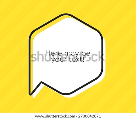Hexagon quote frame blank. Space for message, citation, aphorism, motivation. Empty frame for information messages. Template quotes for wisdom. Background for text, speech bubble in quotes
