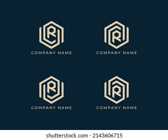 Hexagon R Logo Concept sign icon symbol Design. Vector illustration Logo template.