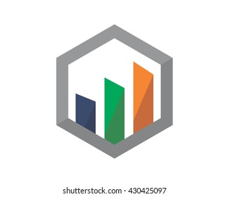 hexagon real estate icon vector image