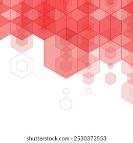 Hexagon red background. Presentation template.