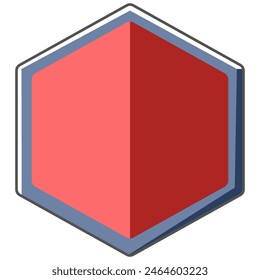 Hexágono Rojo Iconos de escudo seguro Ilustración vectorial aislada sobre fondo blanco. Diseño plano