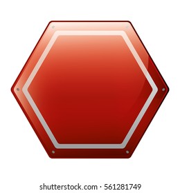 hexagon of road sign red