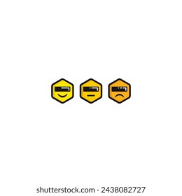 Hexagon Robot Expressions logo or icon design