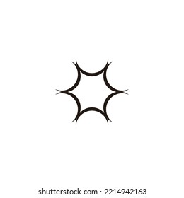 Hexagon, root geometric symbol simple logo vector