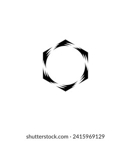 Hexagon, round, speed, figure geometric symbol simple logo vector