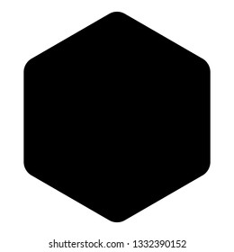 Hexagon with rounded corners icon black color vector illustration flat style simple image