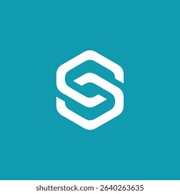 Hexagon Rounded Letter S Logo design vector template