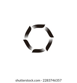 Símbolo hexagonal redondeado, moderno, geométrico simple vector
