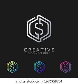 Hexagon S Lettter logo vector design for technology business and more brands
