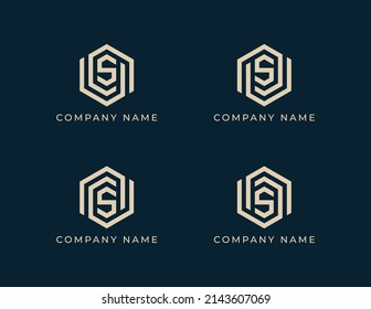 Hexagon S Logo Concept sign icon symbol Design. Vector illustration Logo template.