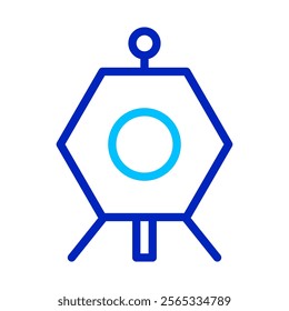 Hexagon Satellite Icon. Concept of Space Exploration and Technology.