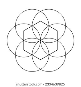 Hexagon. Scared Geometry Vector Design Elements. thin line geometric. isolated on white background. the world of geometry with our intricate illustrations.