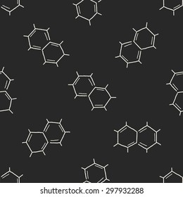 hexagon science doodle seamless pattern background