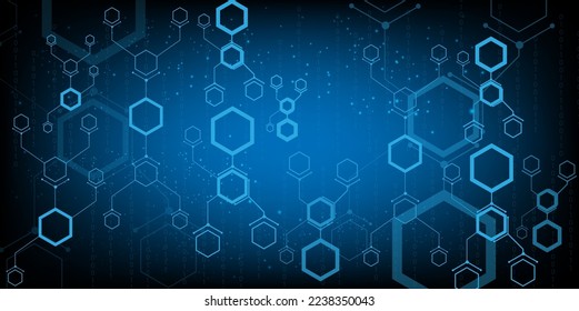 Seguridad de la ciencia del hexágono Electrónica para la seguridad con el concepto de vector del holograma para el futuro elemento de tecnología pantalla de fondo empresarial