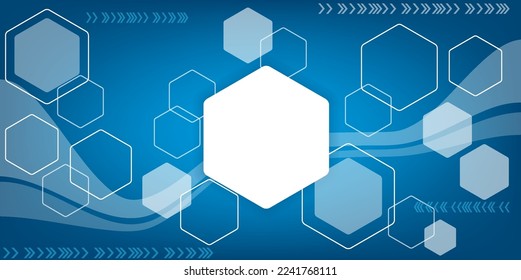 Hexagon science security Electronic for safety with  hologram vector concept for future technology element background business screen