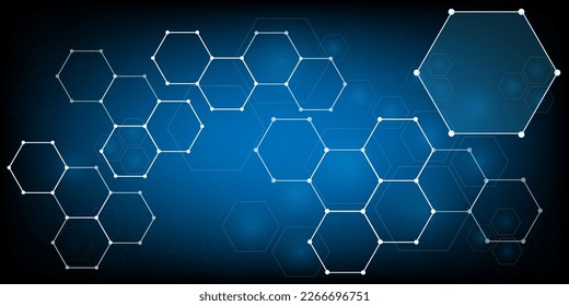Hexagon science security Electronic for safety with  hologram vector concept for future technology element background business screen