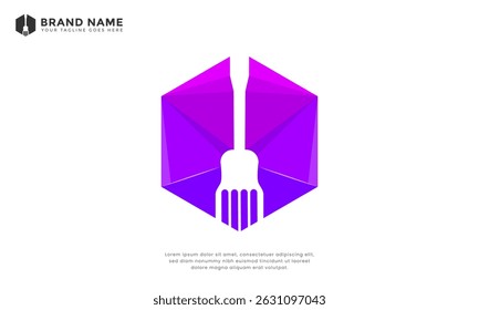 Hexagon screwdriver logo. Modern logo combine hexagon and screwdriver shape. Ideal for building companies, carpentry services, DIY businesses, or hardware store.
