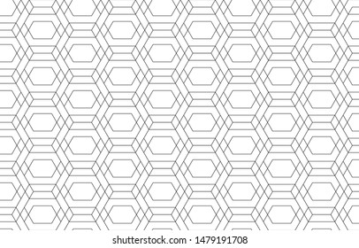 Hexagon seamless  monochrome pattern background. Shape structure Trendy texture with concept mosaic. Vector geometry illustration.